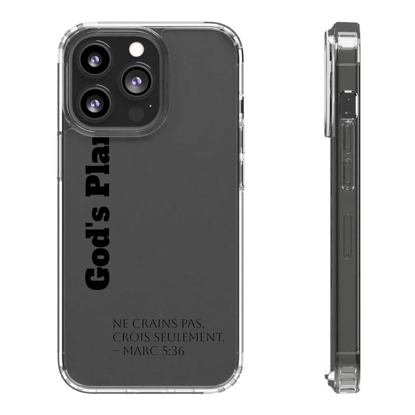 God's Plan – Coque Transparente | Coque de Téléphone Personnalisée, Style Minimaliste, Protection Durable, Cadeau Parfait
