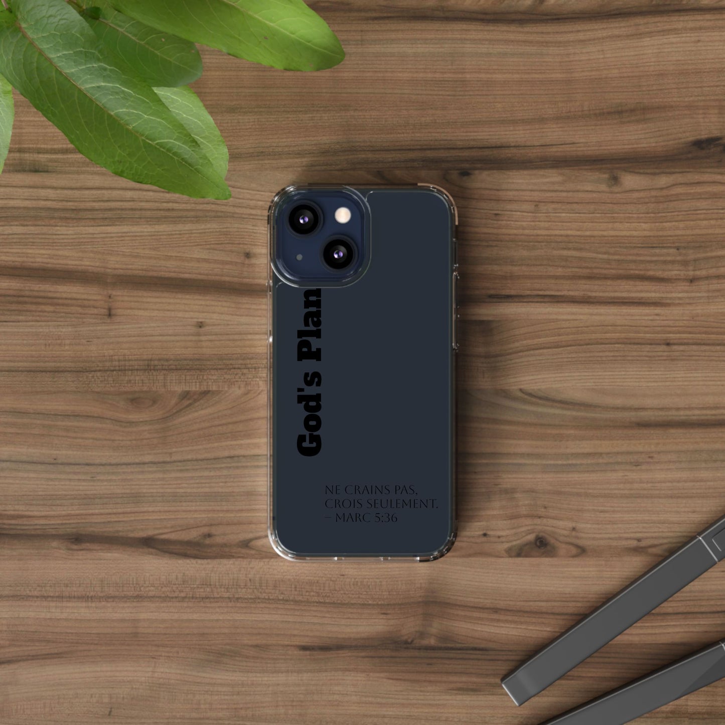 God's Plan – Coque Transparente | Coque de Téléphone Personnalisée, Style Minimaliste, Protection Durable, Cadeau Parfait