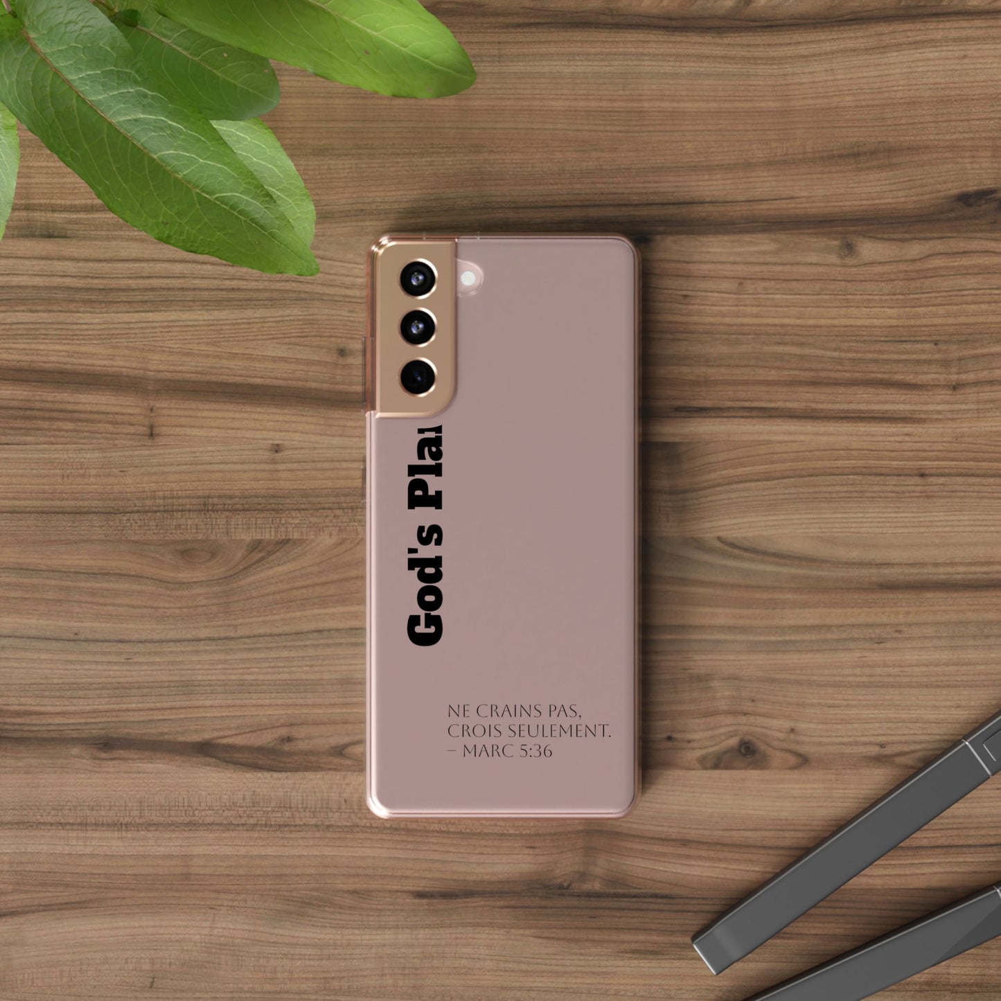 God's Plan – Coque Transparente | Coque de Téléphone Personnalisée, Style Minimaliste, Protection Durable, Cadeau Parfait