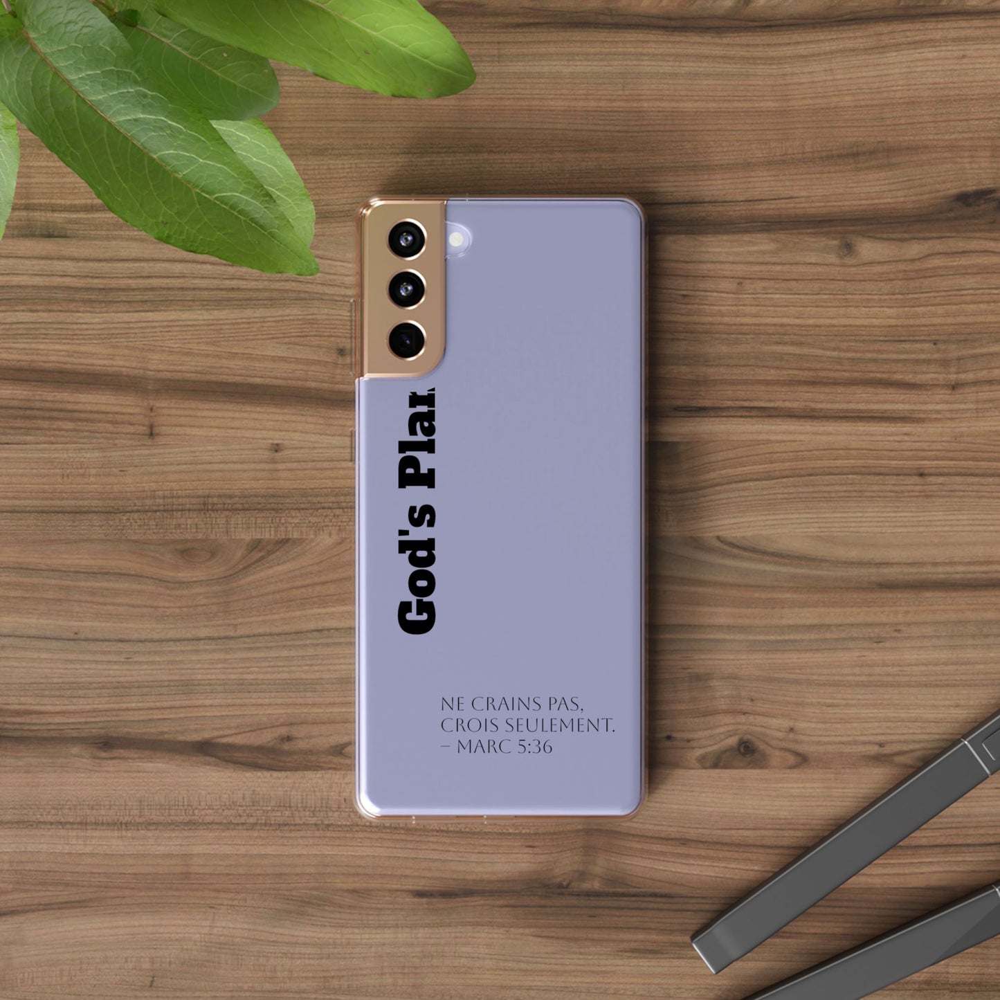 God's Plan – Coque Transparente | Coque de Téléphone Personnalisée, Style Minimaliste, Protection Durable, Cadeau Parfait