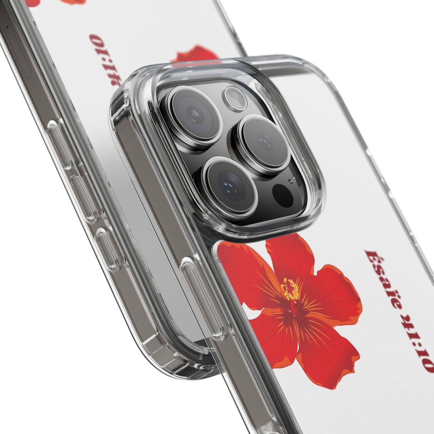 Coque de téléphone fleurie inspirante – Ésaïe 41:10, cadeau pour lui ou elle, coque transparente pour iPhone ou Samsung