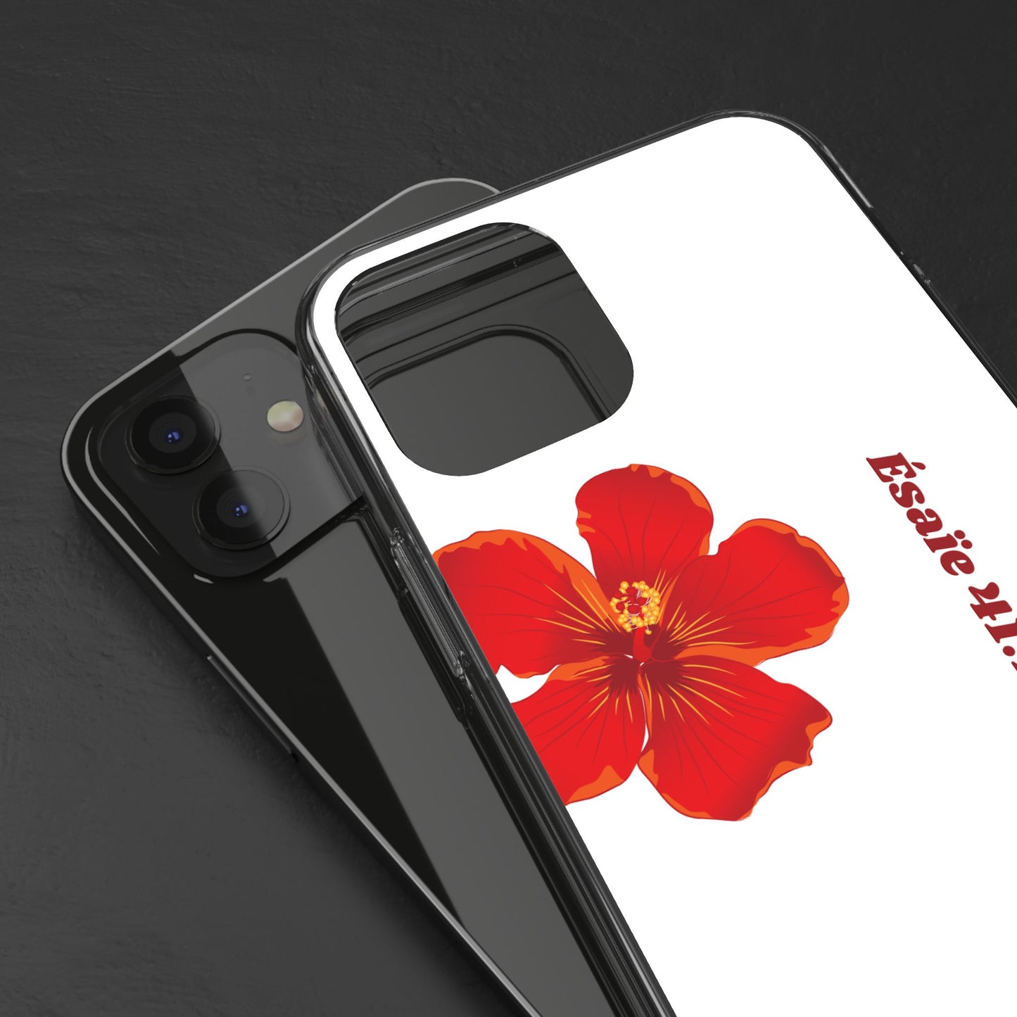 Coque de téléphone fleurie inspirante – Ésaïe 41:10, cadeau pour lui ou elle, coque transparente pour iPhone ou Samsung