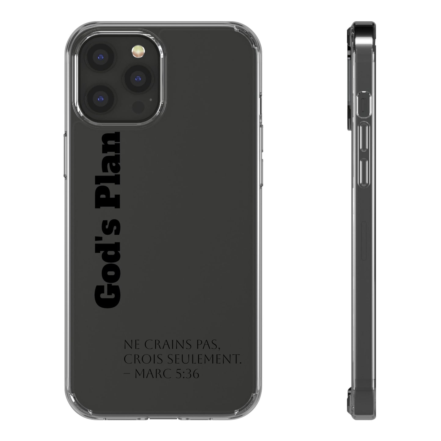 God's Plan – Coque Transparente | Coque de Téléphone Personnalisée, Style Minimaliste, Protection Durable, Cadeau Parfait