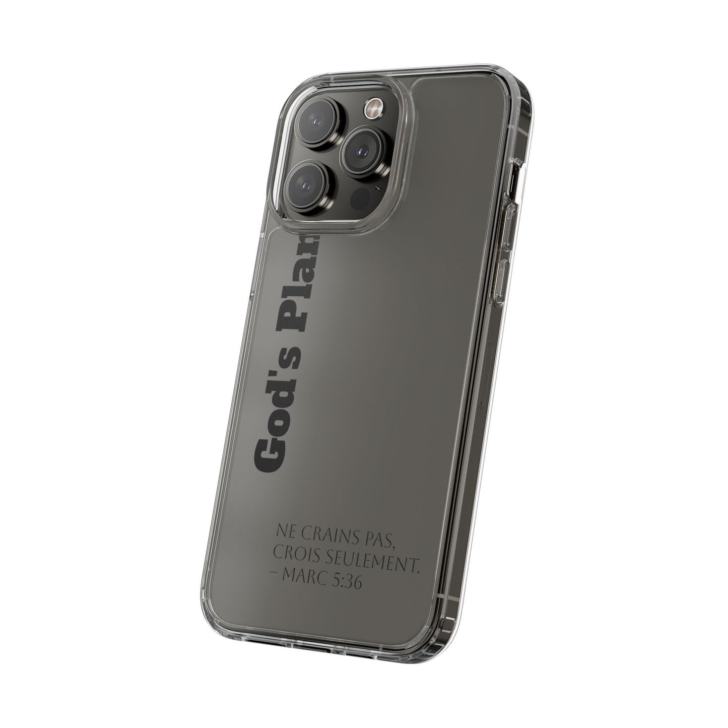God's Plan – Coque Transparente | Coque de Téléphone Personnalisée, Style Minimaliste, Protection Durable, Cadeau Parfait