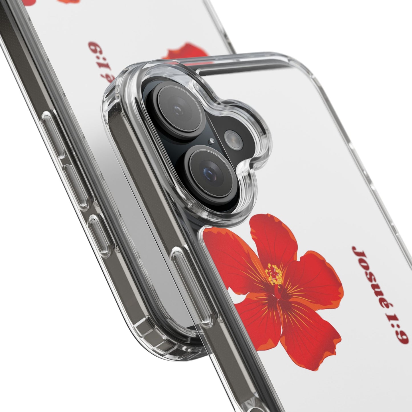 Coque de téléphone fleurie inspirante – Josué 1:9, cadeau pour lui ou elle, coque transparente pour iPhone ou Samsung