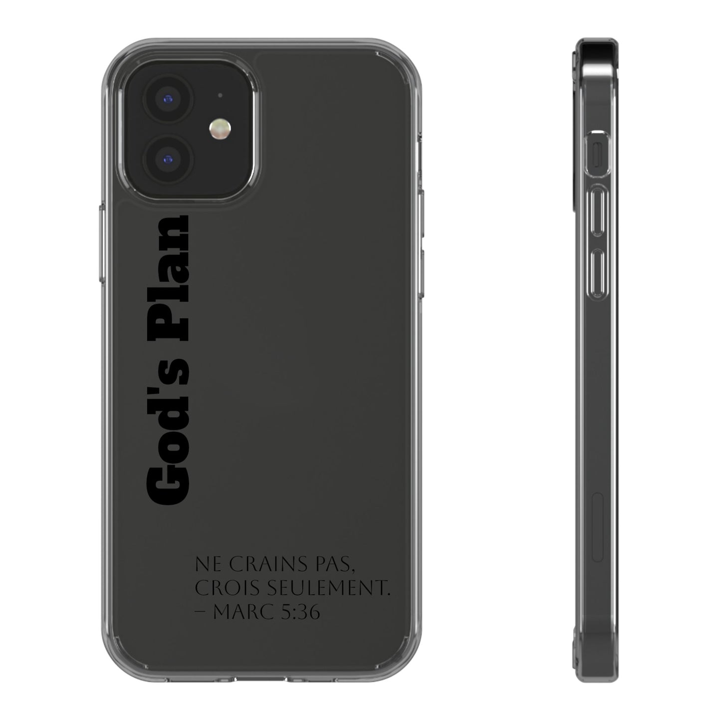 God's Plan – Coque Transparente | Coque de Téléphone Personnalisée, Style Minimaliste, Protection Durable, Cadeau Parfait