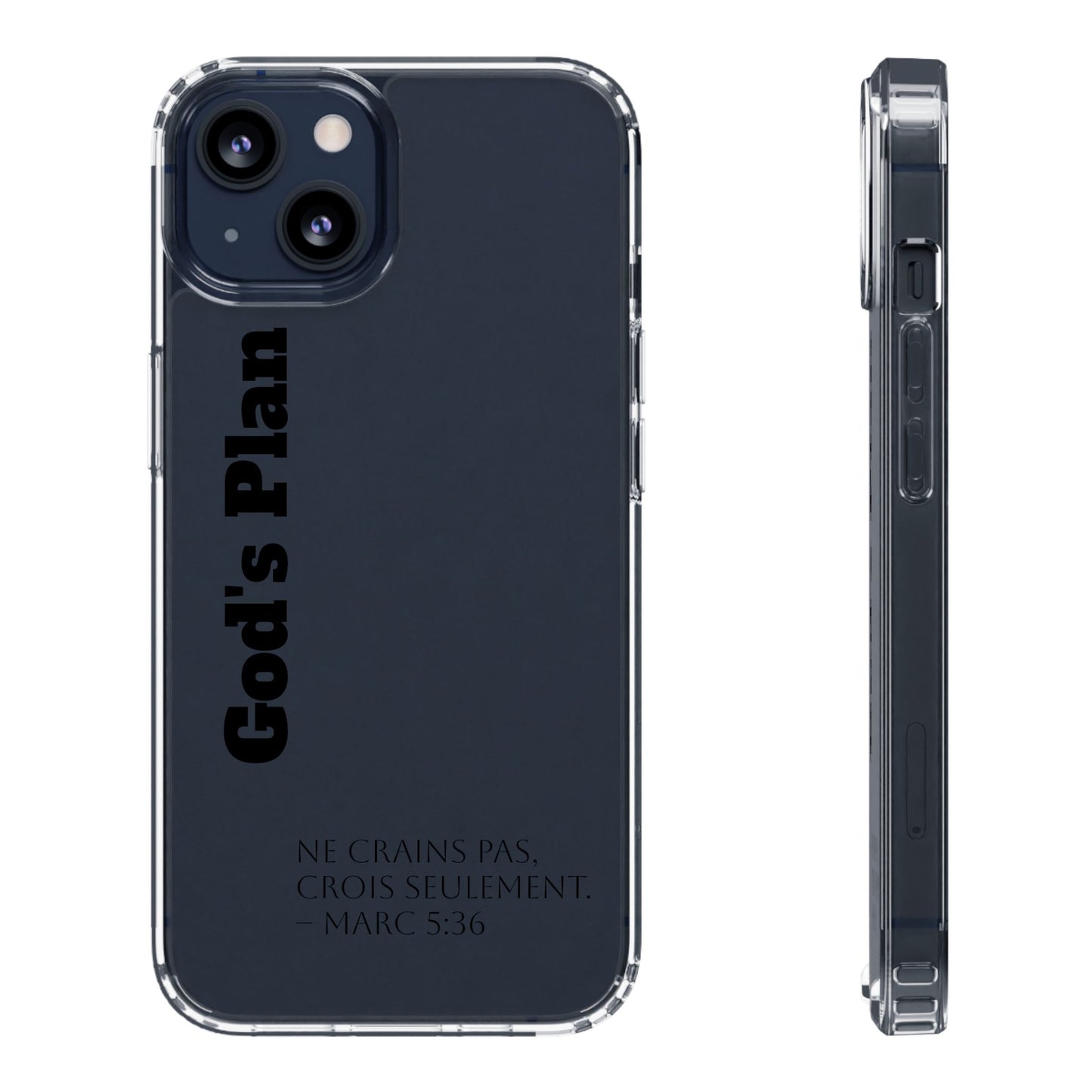 God's Plan – Coque Transparente | Coque de Téléphone Personnalisée, Style Minimaliste, Protection Durable, Cadeau Parfait