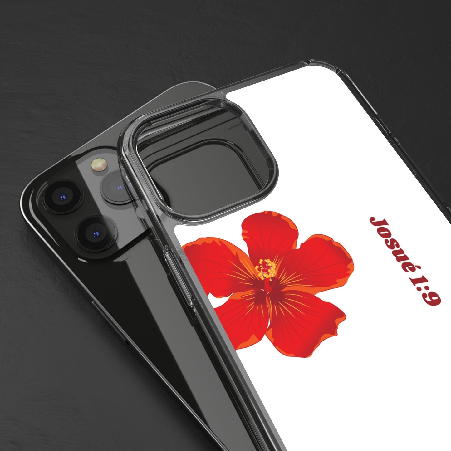 Coque de téléphone fleurie inspirante – Josué 1:9, cadeau pour lui ou elle, coque transparente pour iPhone ou Samsung