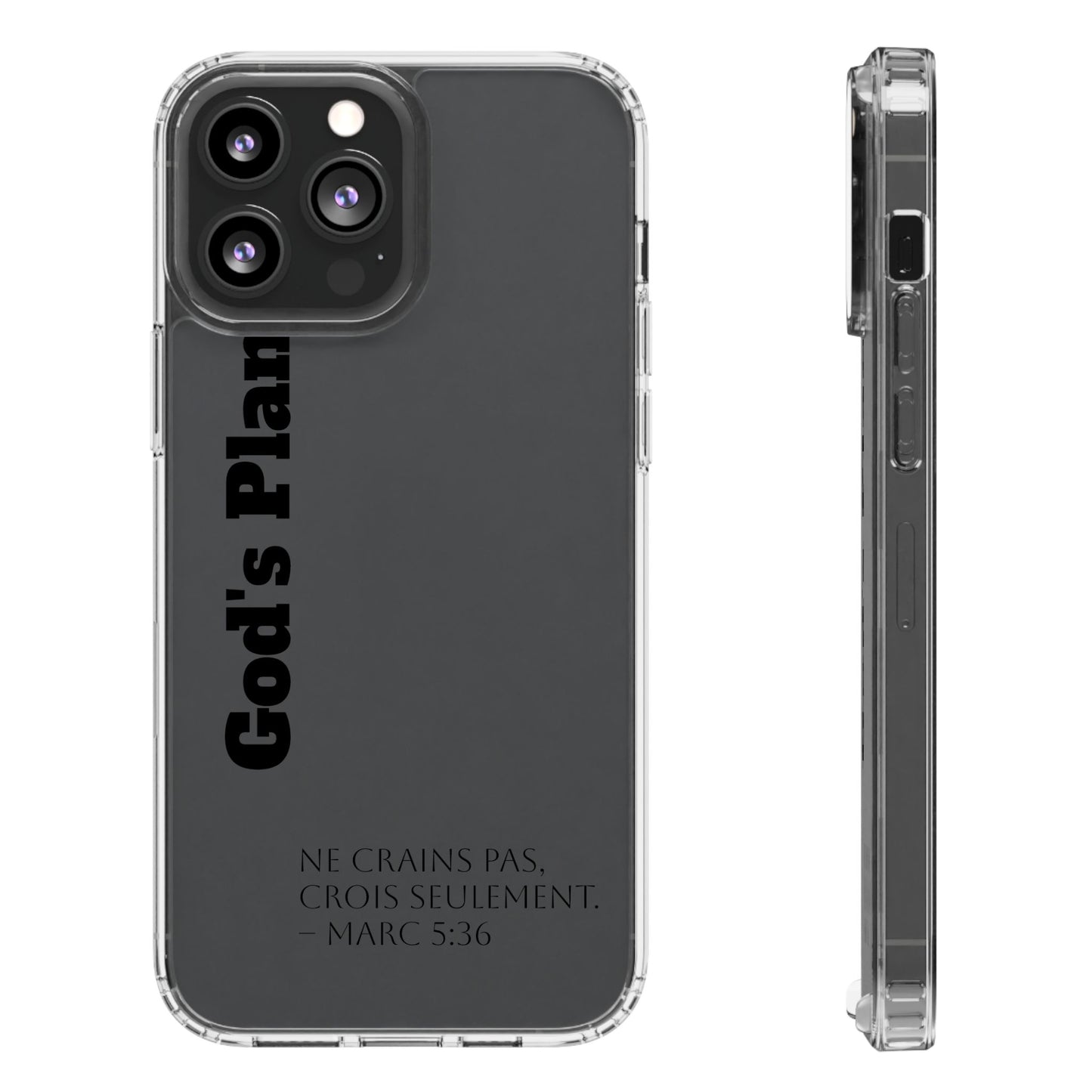 God's Plan – Coque Transparente | Coque de Téléphone Personnalisée, Style Minimaliste, Protection Durable, Cadeau Parfait