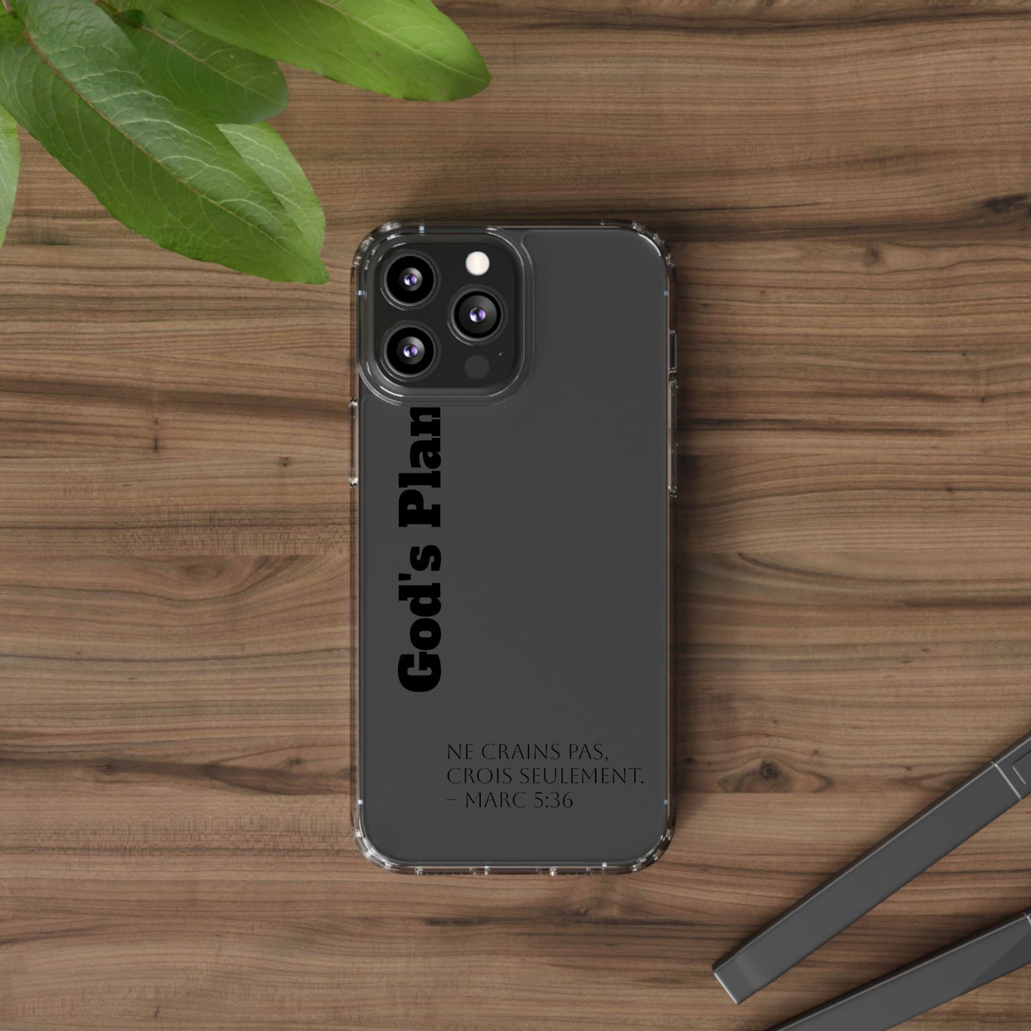 God's Plan – Coque Transparente | Coque de Téléphone Personnalisée, Style Minimaliste, Protection Durable, Cadeau Parfait
