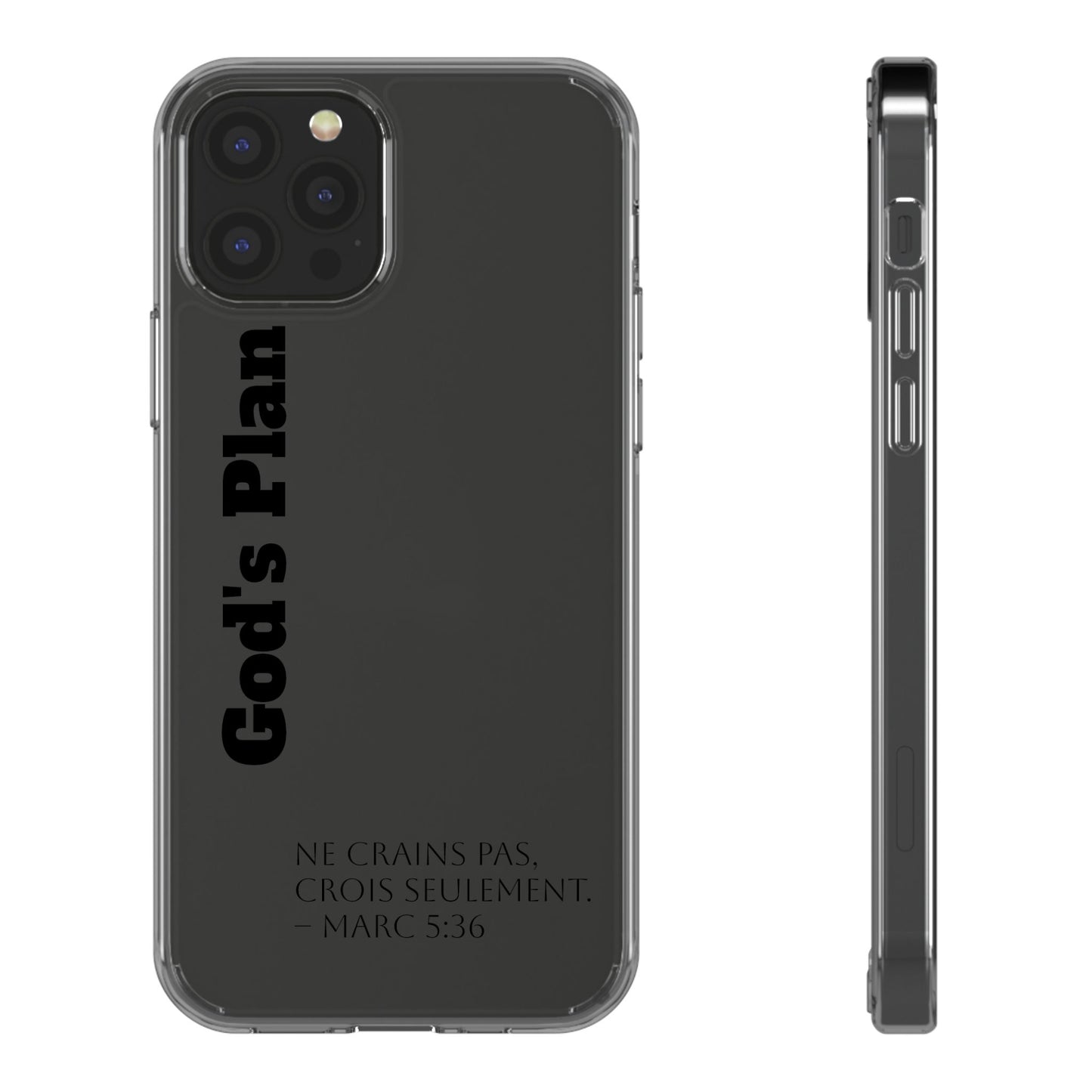 God's Plan – Coque Transparente | Coque de Téléphone Personnalisée, Style Minimaliste, Protection Durable, Cadeau Parfait
