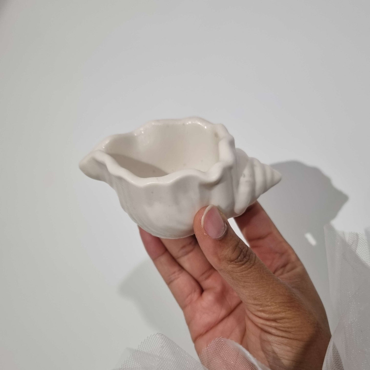 Handmade Jesmonite Small Shell Pot