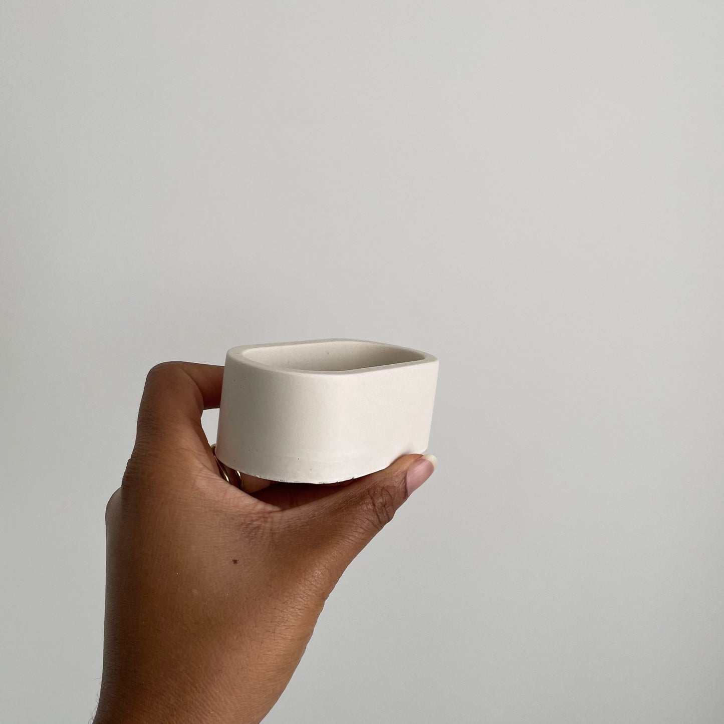 Handmade Jesmonite Oval Pot