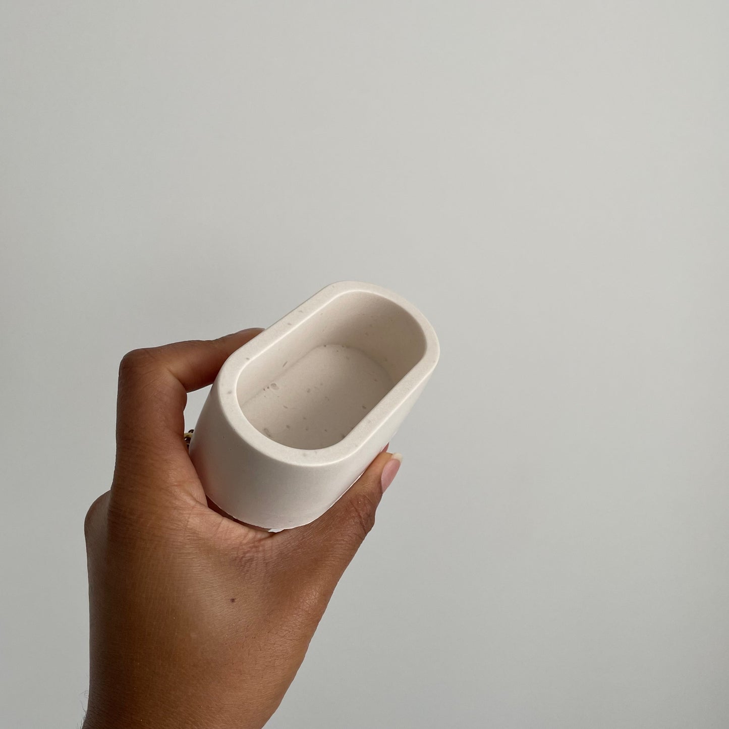 Handmade Jesmonite Oval Pot