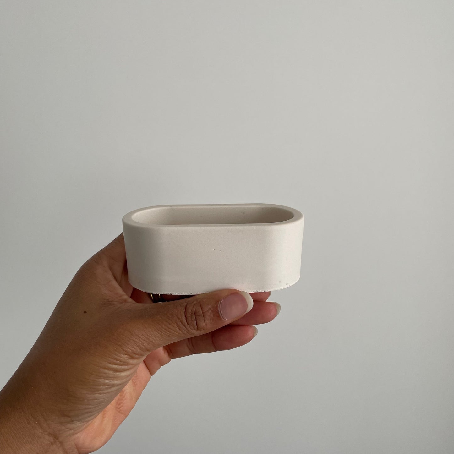 Handmade Jesmonite Oval Pot