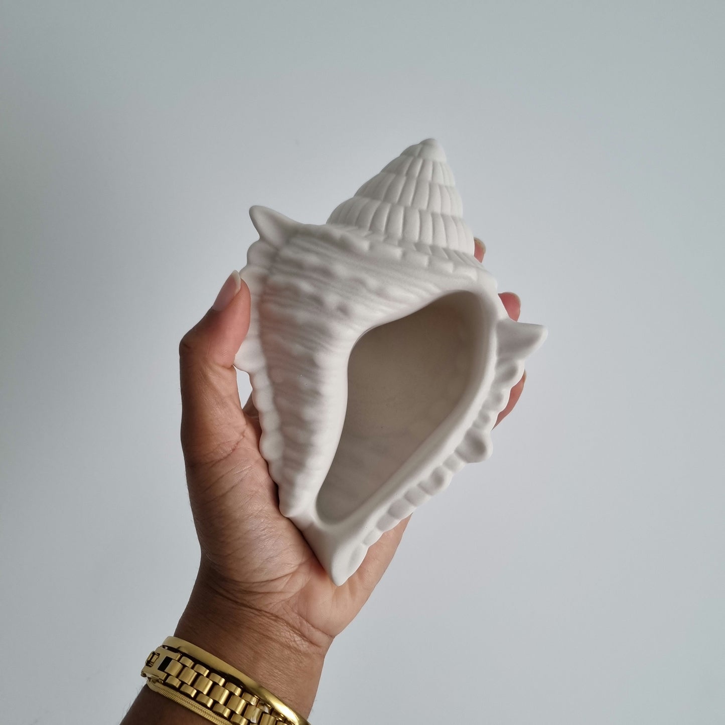 Handmade Jesmonite Shell Pot