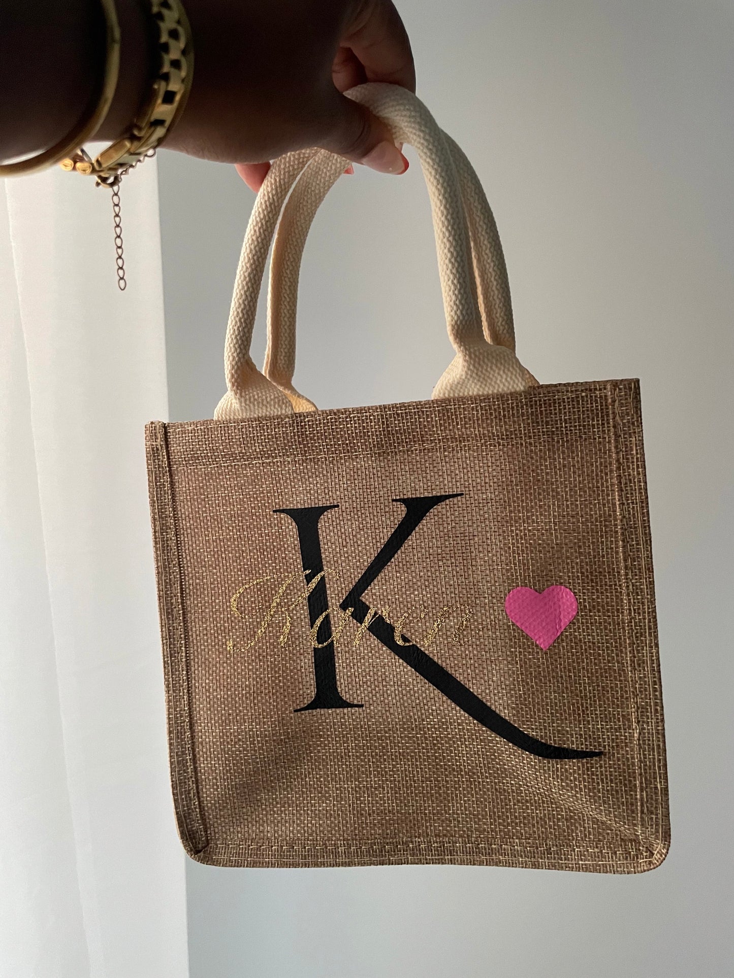 Small Personalized Burlap Bag