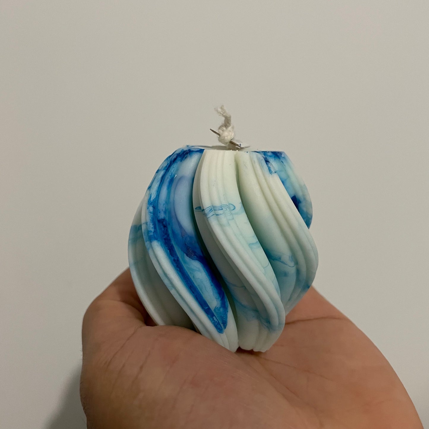 Bougie Swirl Marbré Bleu