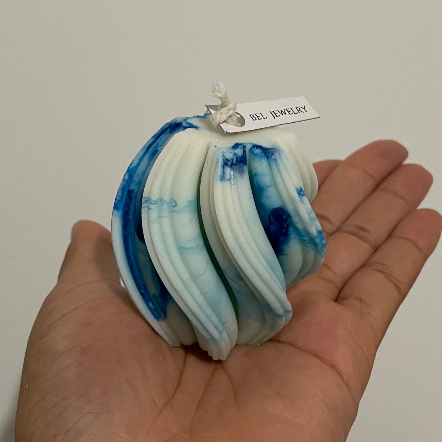Bougie Swirl Marbré Bleu