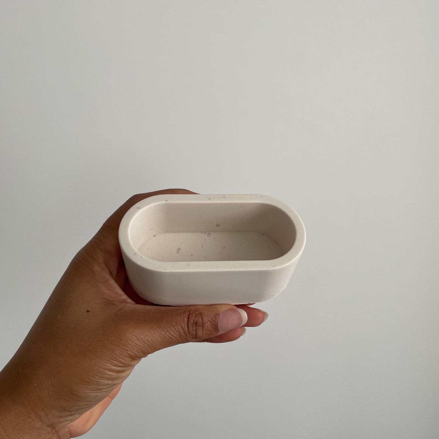 Handmade Jesmonite Oval Pot