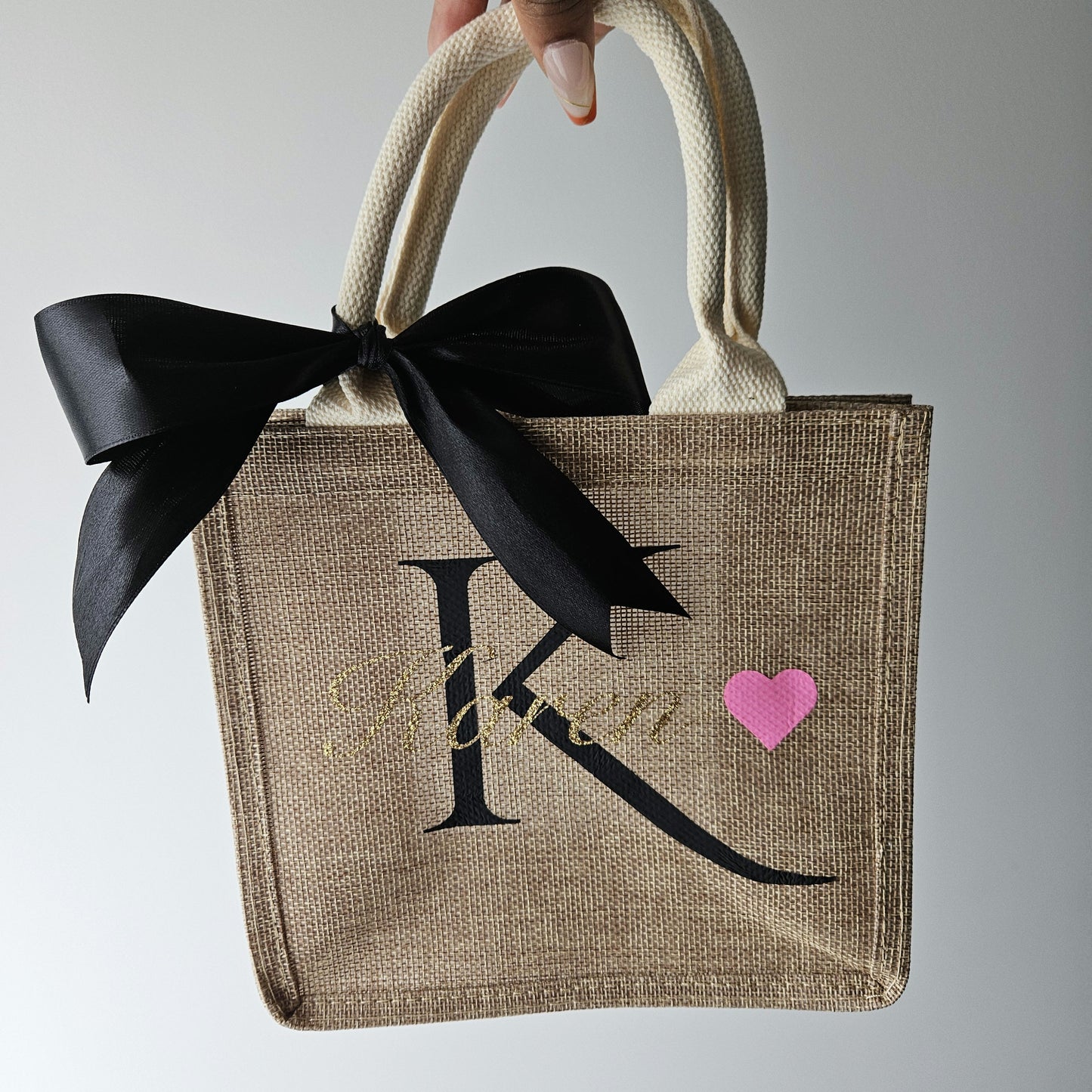 Small Personalized Burlap Bag