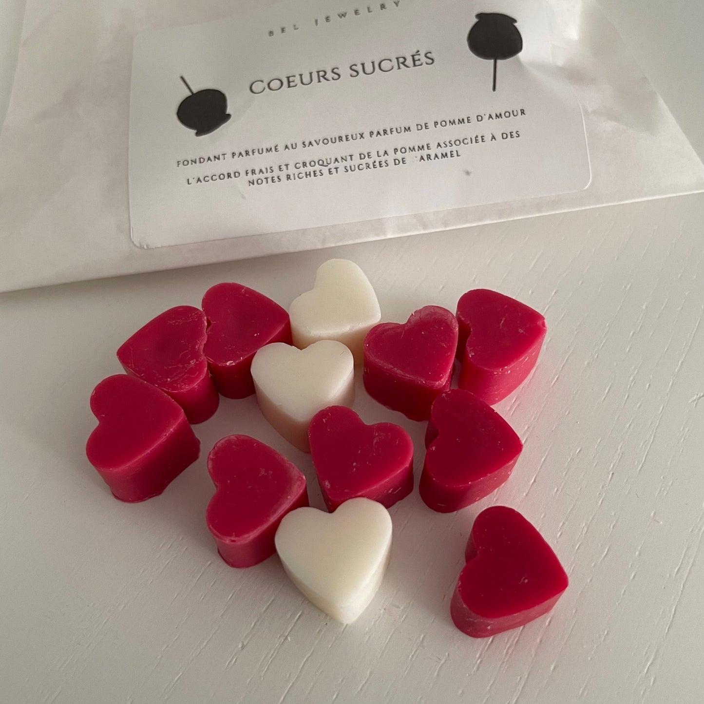 Corazones dulces de fondant perfumado