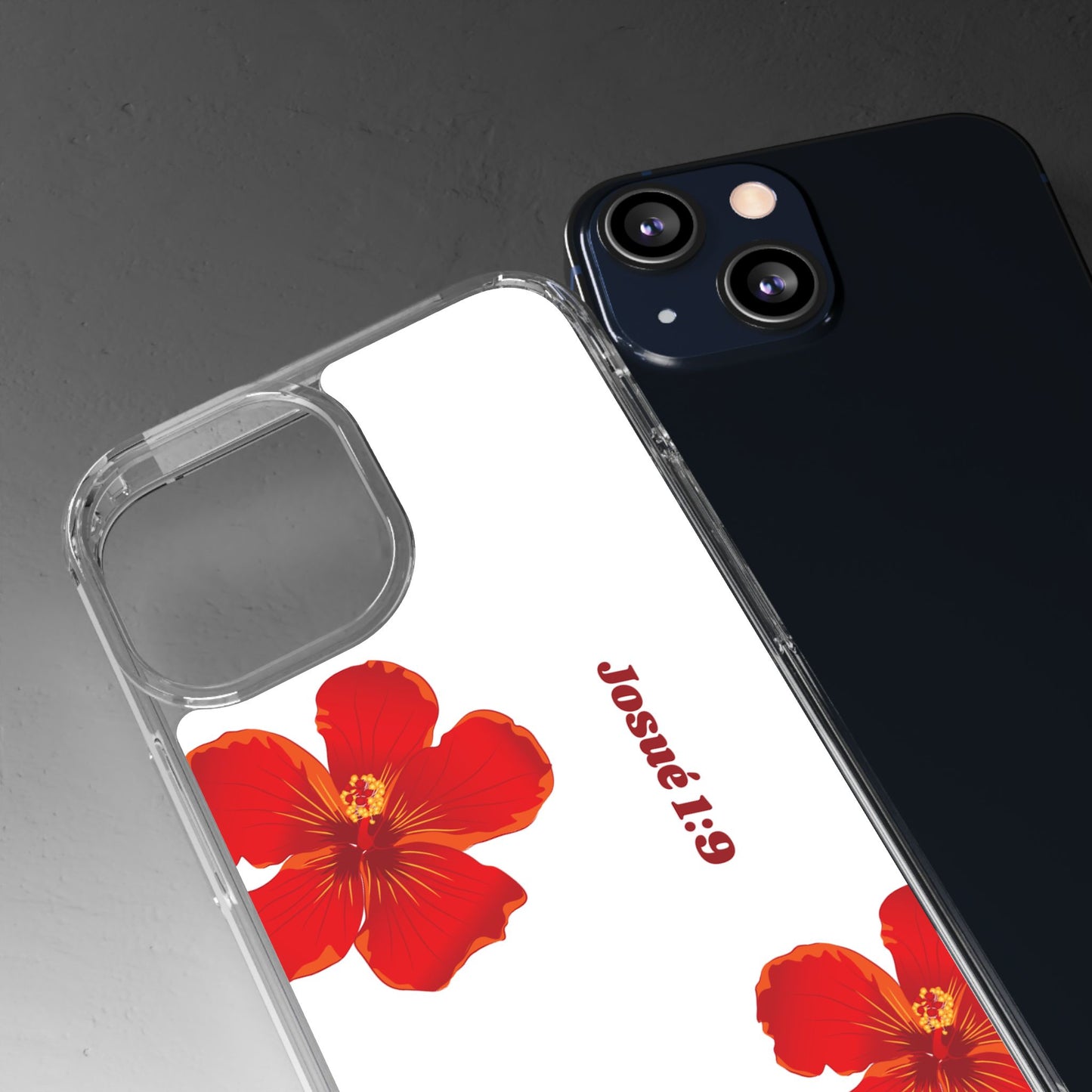 Coque de téléphone fleurie inspirante – Josué 1:9, cadeau pour lui ou elle, coque transparente pour iPhone ou Samsung