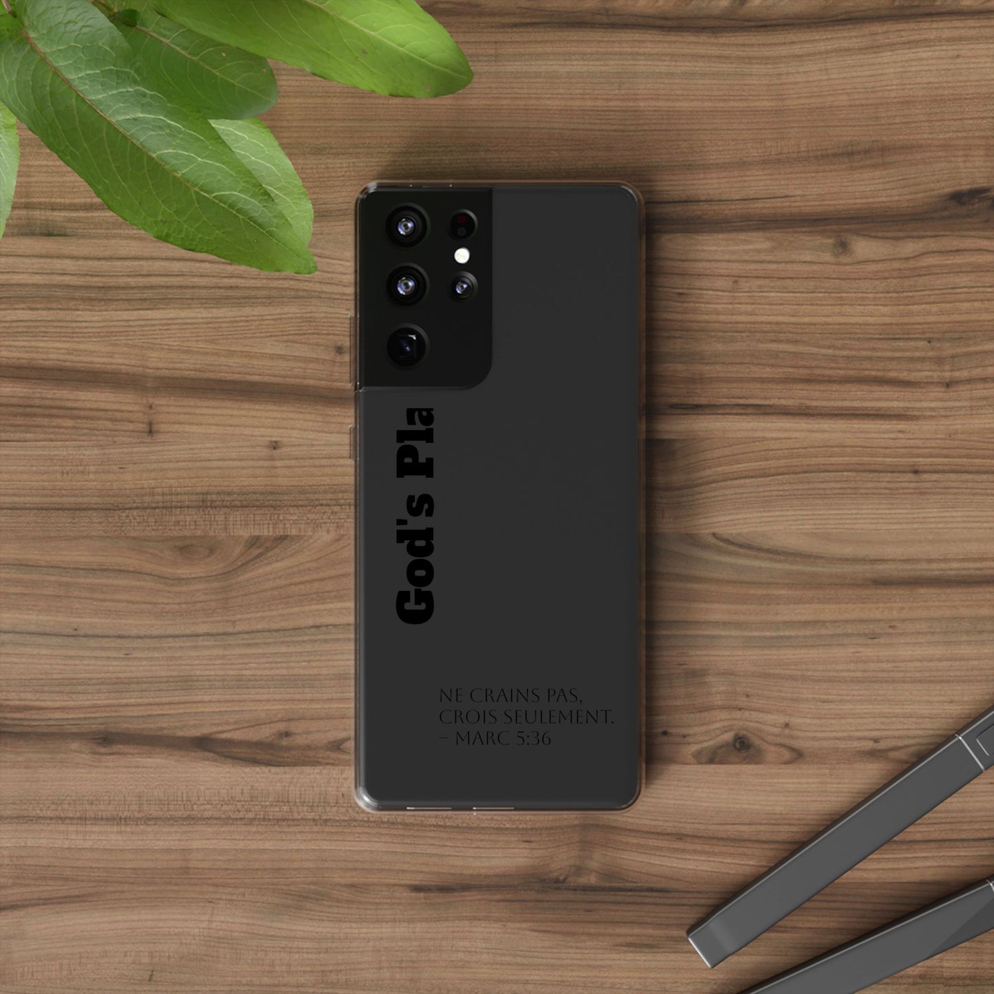God's Plan – Coque Transparente | Coque de Téléphone Personnalisée, Style Minimaliste, Protection Durable, Cadeau Parfait
