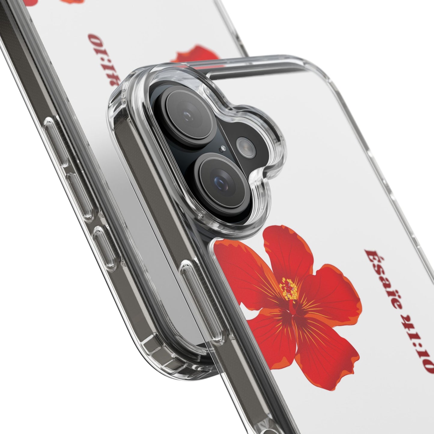 Coque de téléphone fleurie inspirante – Ésaïe 41:10, cadeau pour lui ou elle, coque transparente pour iPhone ou Samsung