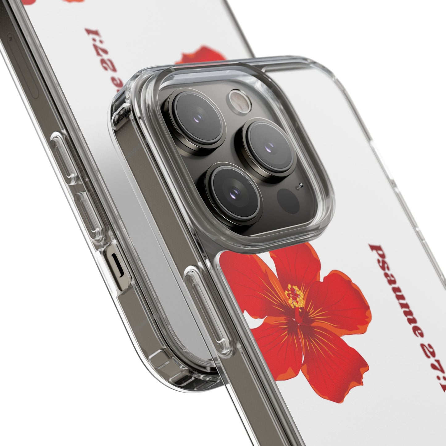 Coque de téléphone fleurie inspirante – Psaume 27:1, cadeau pour lui ou elle, coque transparente pour iPhone ou Samsung