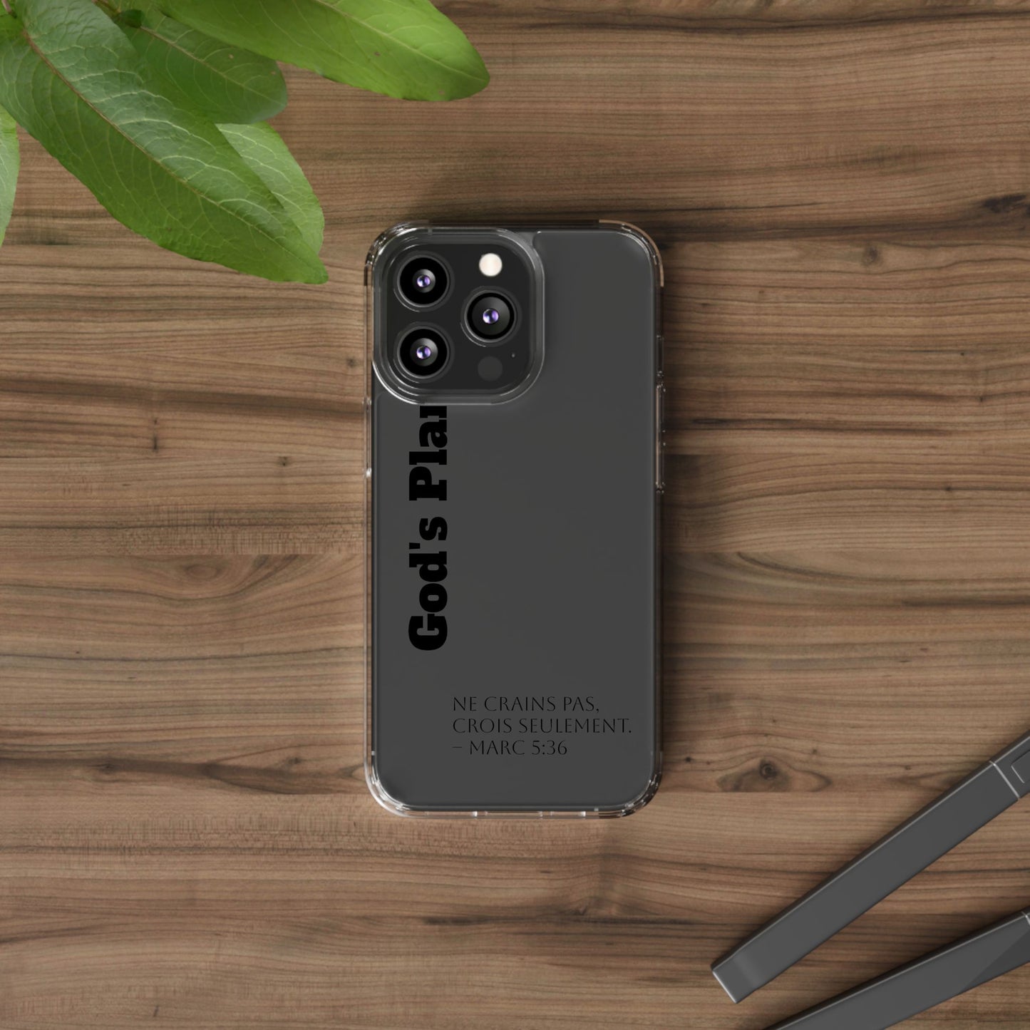 God's Plan – Coque Transparente | Coque de Téléphone Personnalisée, Style Minimaliste, Protection Durable, Cadeau Parfait