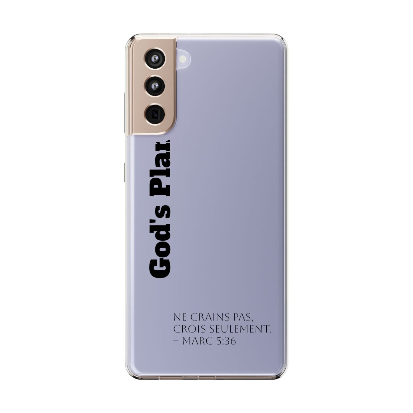 God's Plan – Coque Transparente | Coque de Téléphone Personnalisée, Style Minimaliste, Protection Durable, Cadeau Parfait
