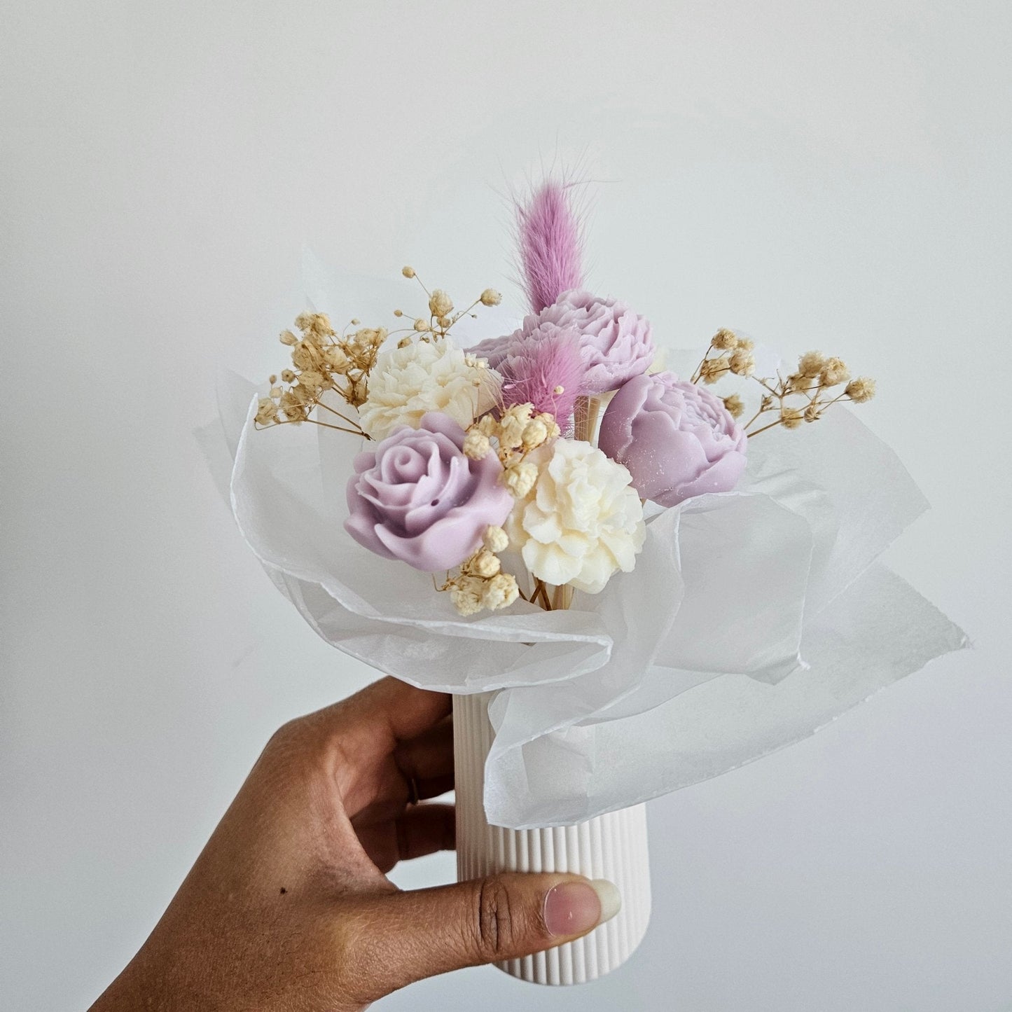 Bouquet de Fleurs Fondants Parfumés avec vase en Jesmonite - Bel Jewelry and CO