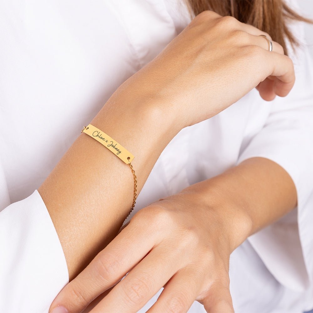 Bracelet Prénom personnalisable en acier inoxydable | Gravure offerte | Waterproof et hypoallergénique - Bel Jewelry and CO