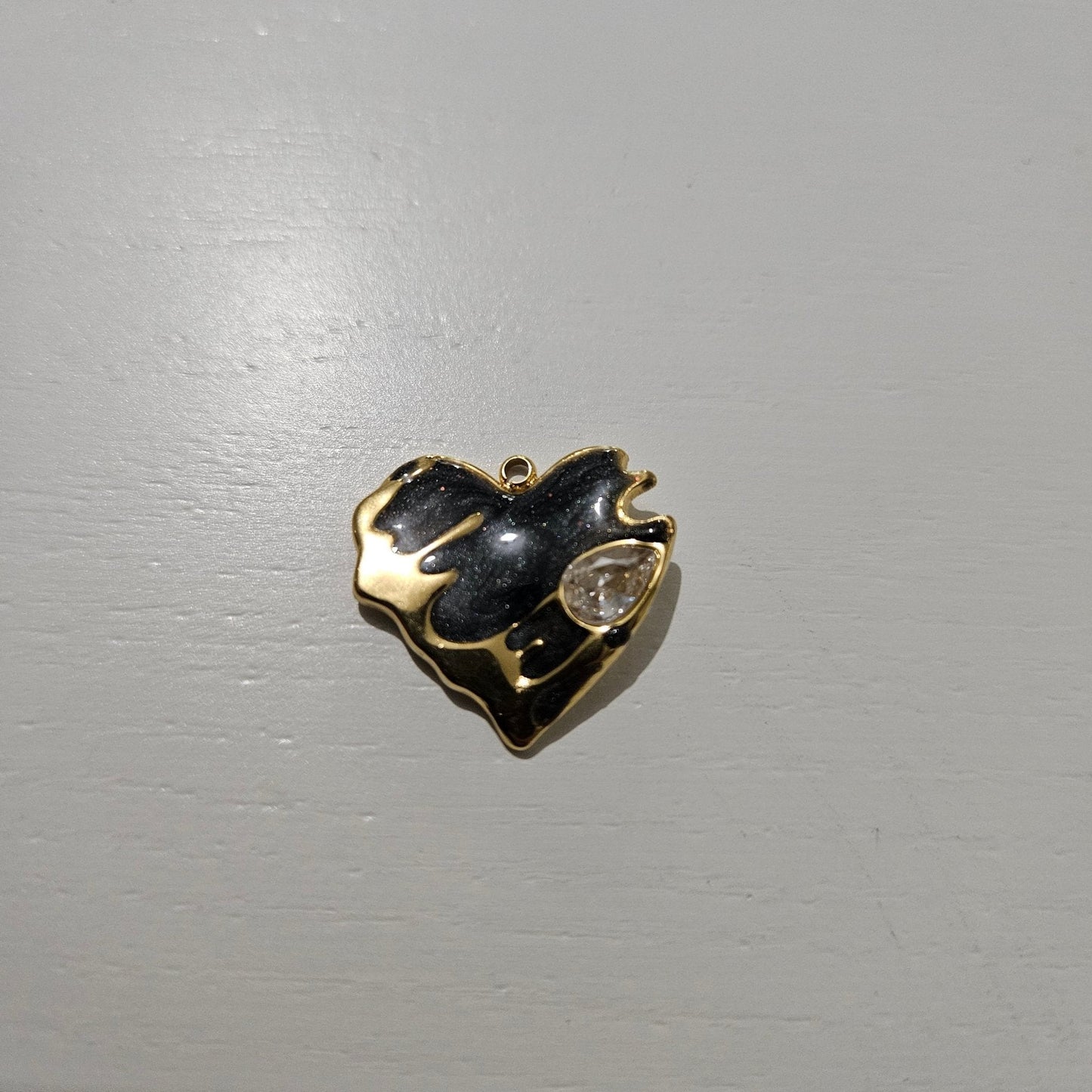 Coeur Strass Bleu ou Noir - Bel Jewelry and CO