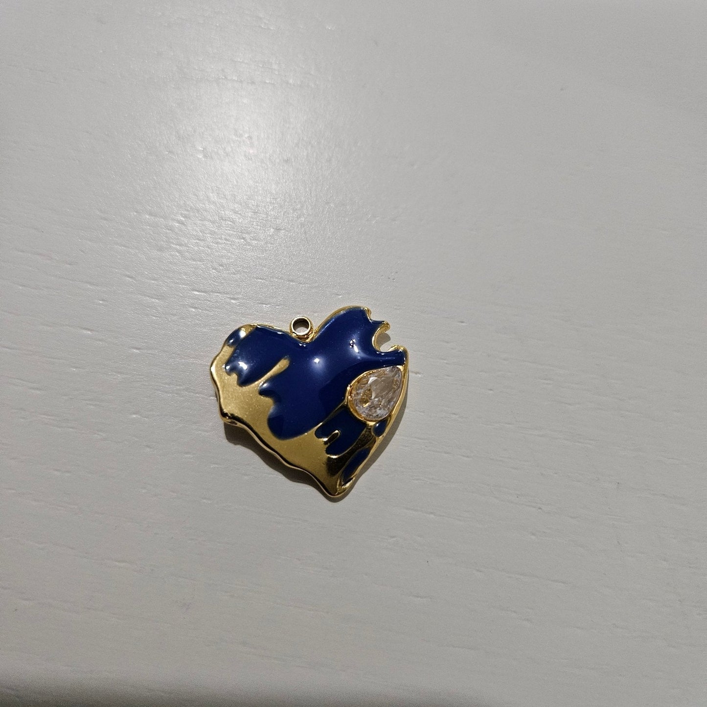 Coeur Strass Bleu ou Noir - Bel Jewelry and CO