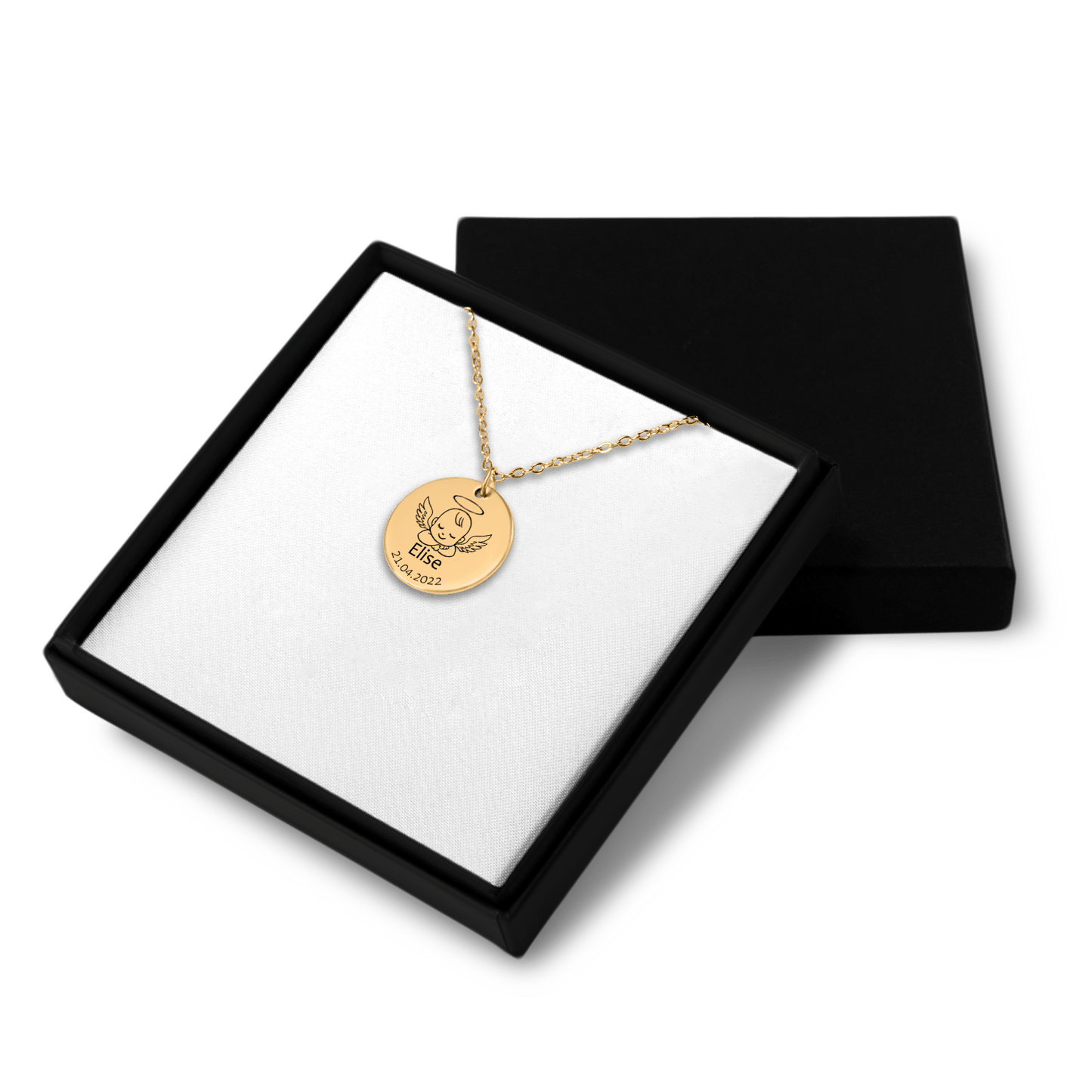 Collier Mon Bébé Ange personnalisables en acier inoxydable | Gravure offerte | Waterproof et hypoallergénique - Bel Jewelry and CO