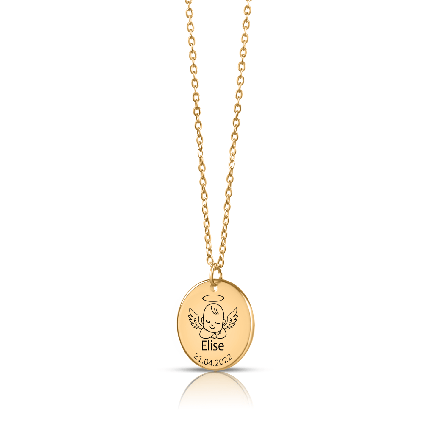 Collier Mon Bébé Ange personnalisables en acier inoxydable | Gravure offerte | Waterproof et hypoallergénique - Bel Jewelry and CO