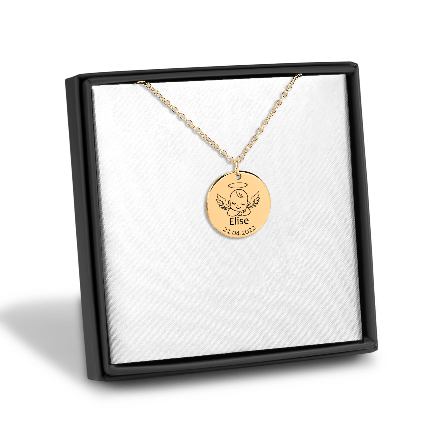 Collier Mon Bébé Ange personnalisables en acier inoxydable | Gravure offerte | Waterproof et hypoallergénique - Bel Jewelry and CO