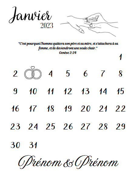 Panneau Date (Rencontre ou Mariage) - Bel Jewelry and CO