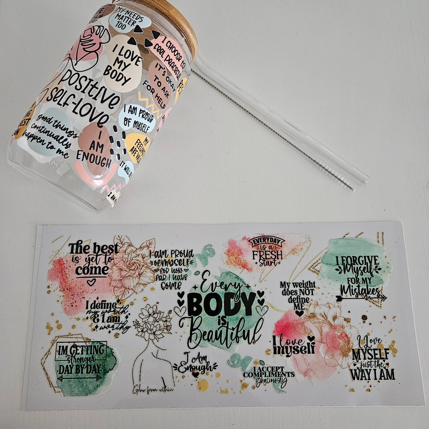 Verre personnalisé Positif 550ml - Bel Jewelry and CO