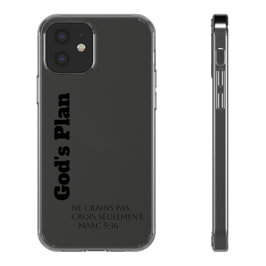 God's Plan – Coque Transparente | Coque de Téléphone Personnalisée, Style Minimaliste, Protection Durable, Cadeau Parfait