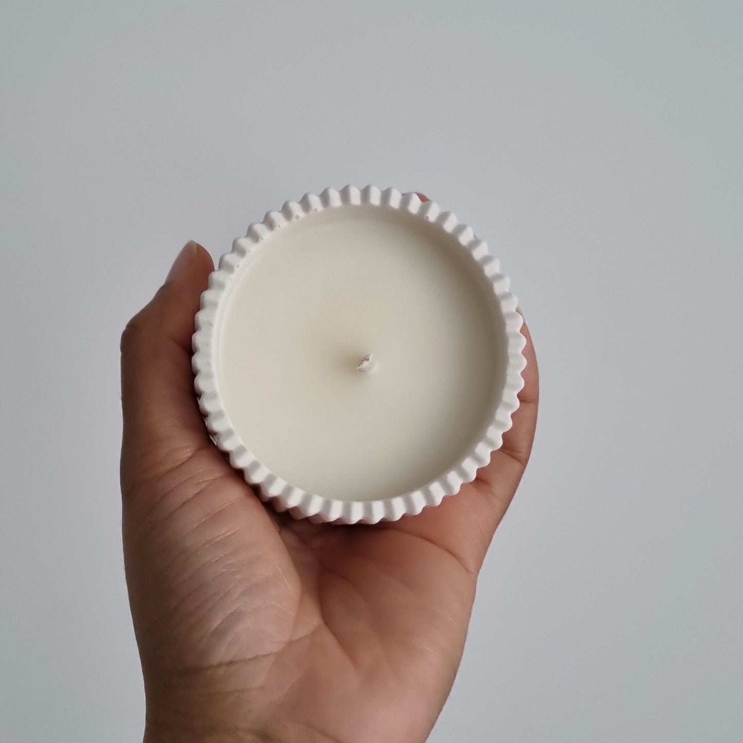 Jesmonite Striped Small Pot Candle