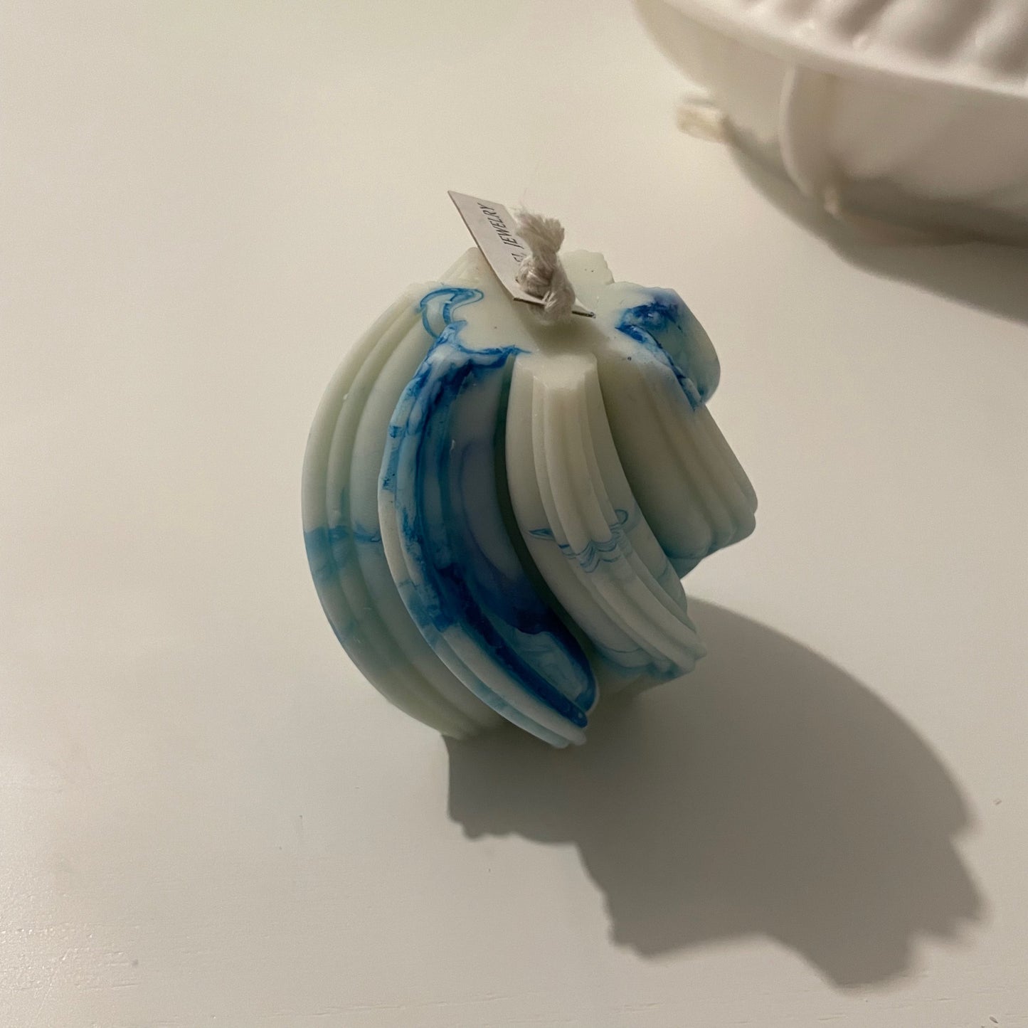 Blue Marble Swirl Candle
