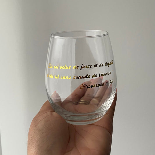 Personalized Glass with Bible Verse