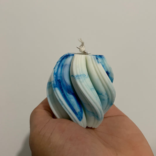 Bougie Swirl Marbré Bleu