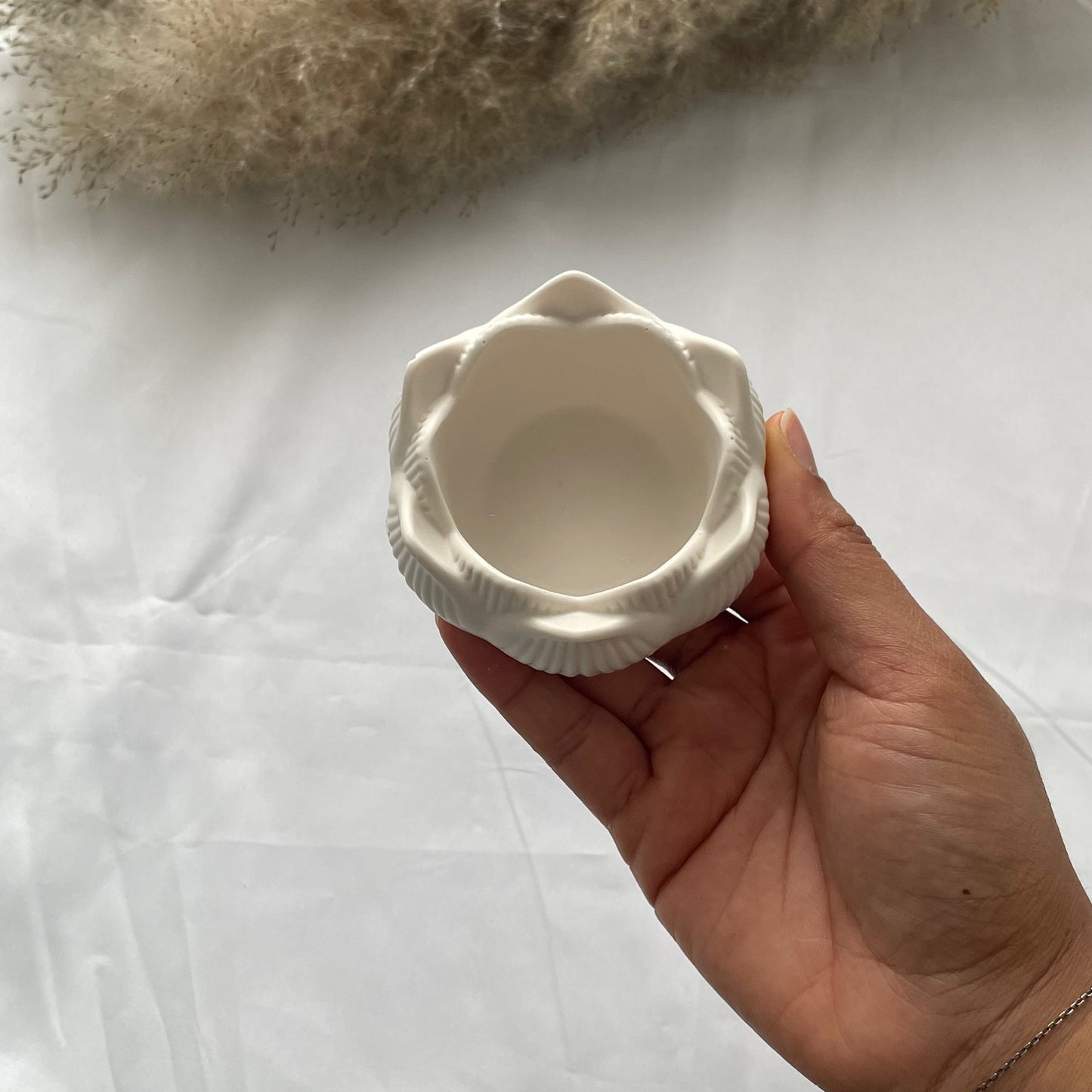 Handmade Jesmonite Lotus Pot
