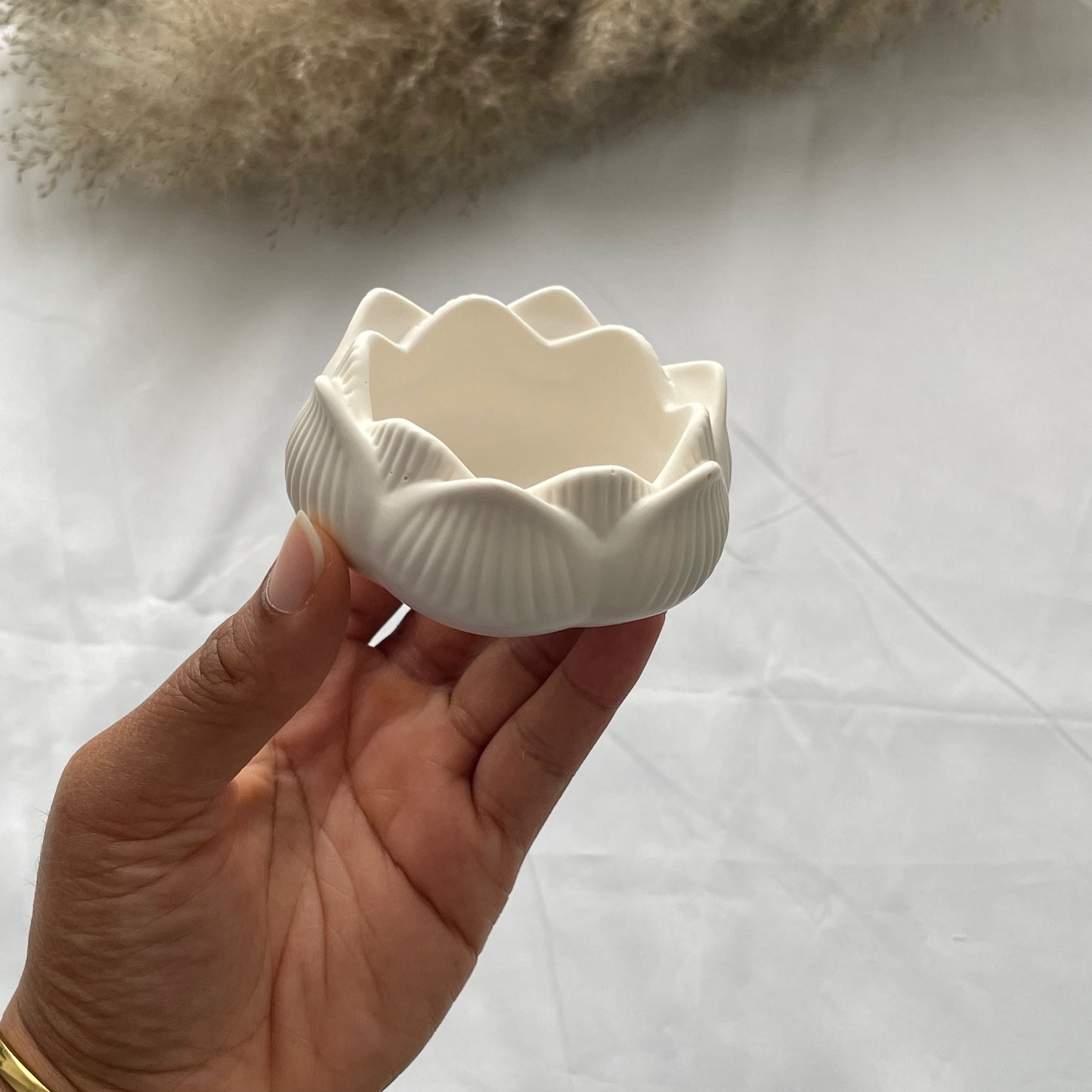 Handmade Jesmonite Lotus Pot