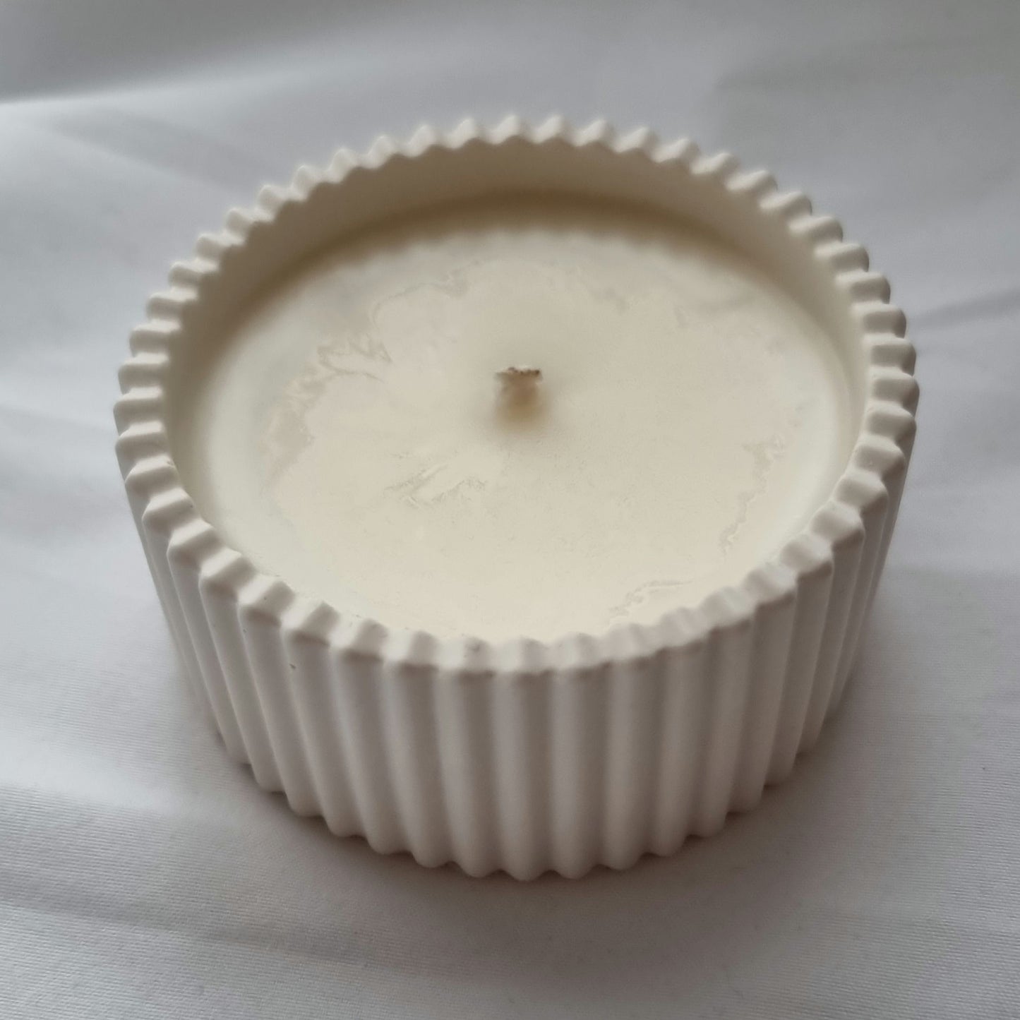 Jesmonite Striped Small Pot Candle