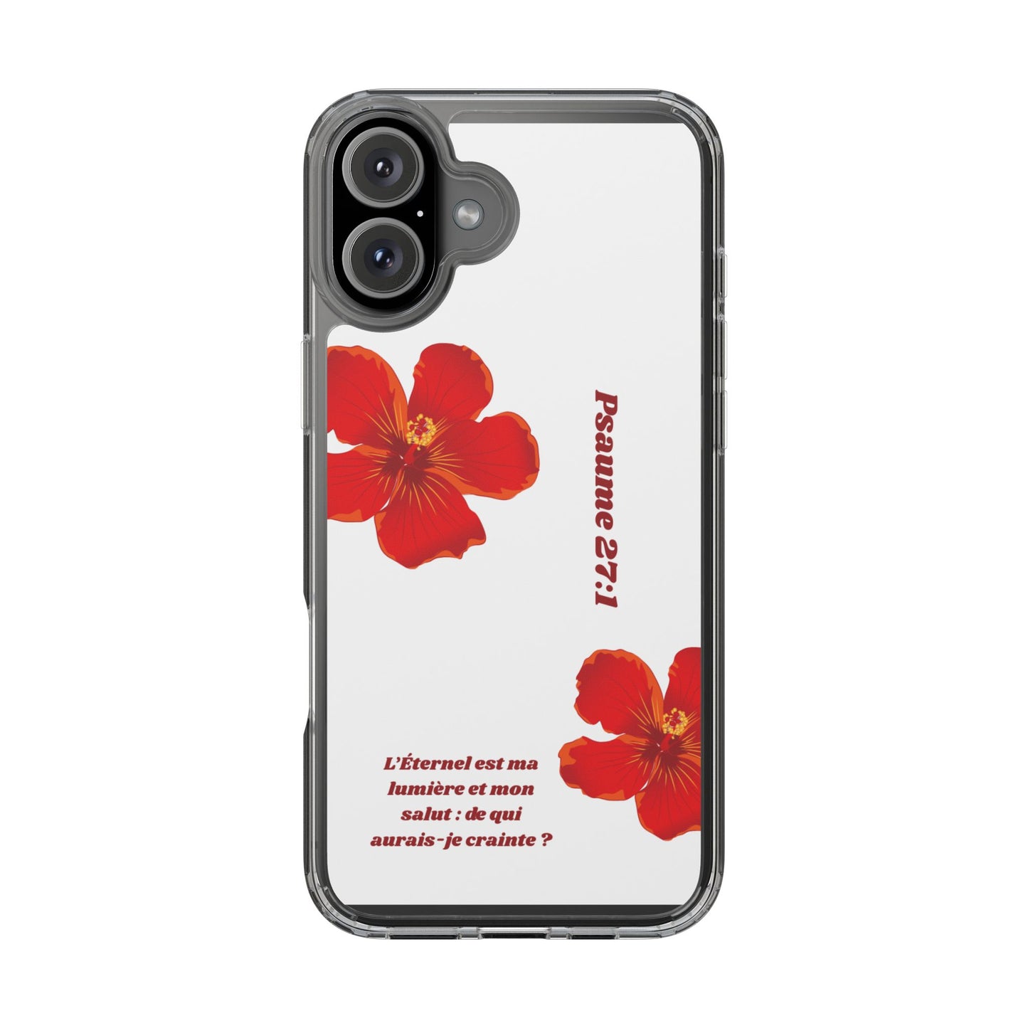 Coque de téléphone fleurie inspirante – Psaume 27:1, cadeau pour lui ou elle, coque transparente pour iPhone ou Samsung